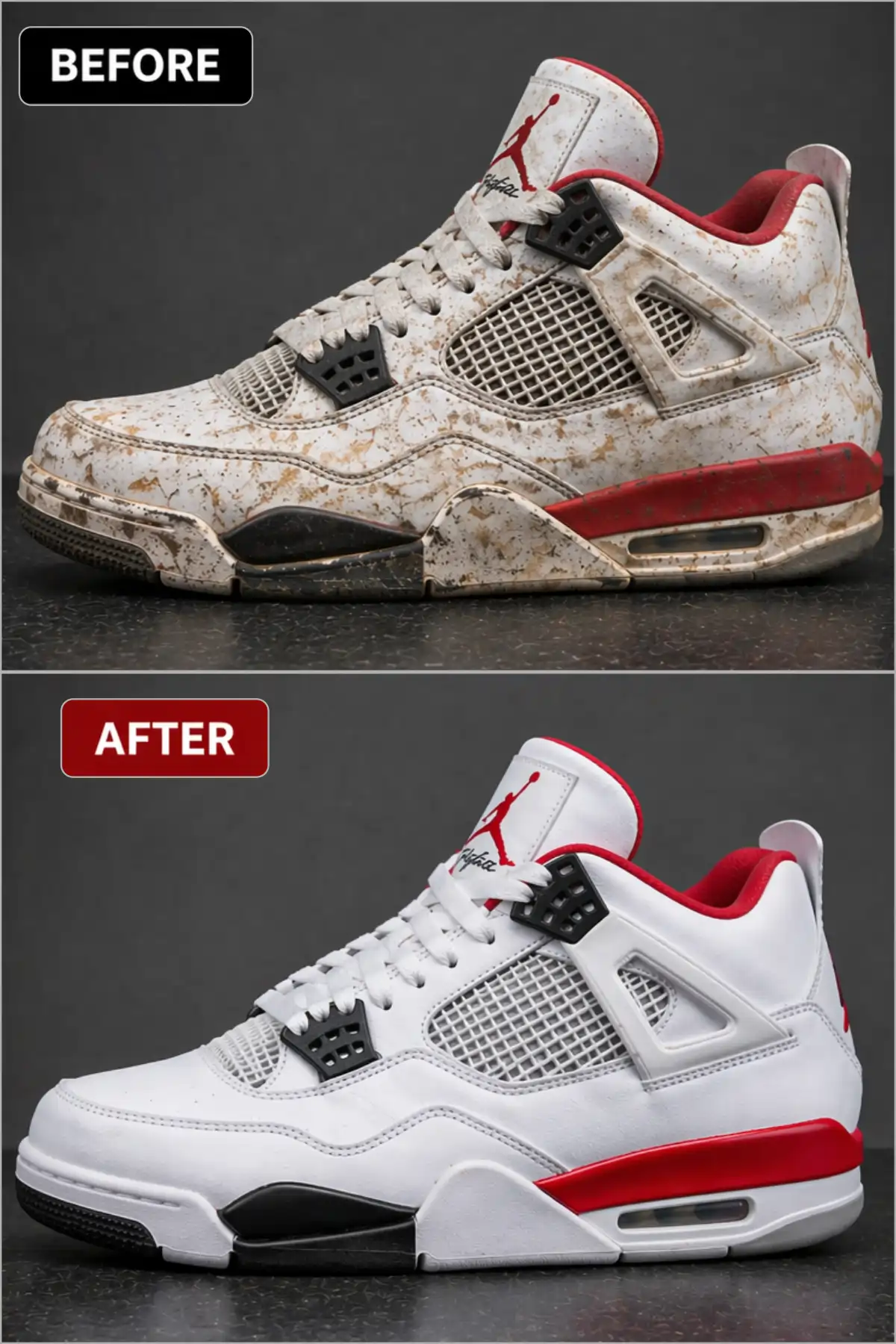 Professional sneaker cleaning result